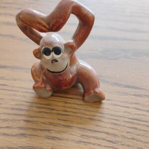 Rust Ceramic Monkey Figurine by